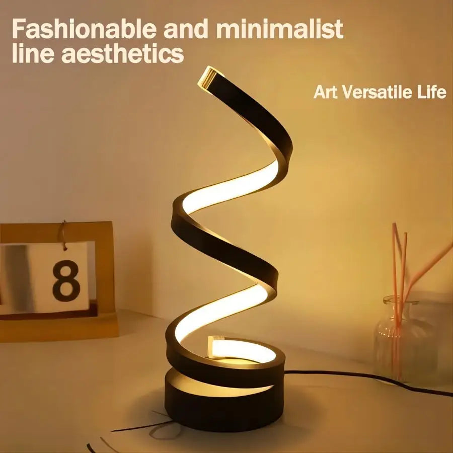 Spiral LED Table Lamp | Modern Spiral Table Lamp | TrueLuminescence