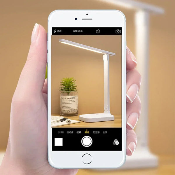 USB Rechargeable Foldable LED Desk Lamp - Touch Dimmable & Eye Protection