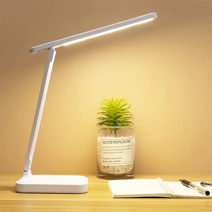 USB Rechargeable Foldable LED Desk Lamp - Touch Dimmable & Eye Protection